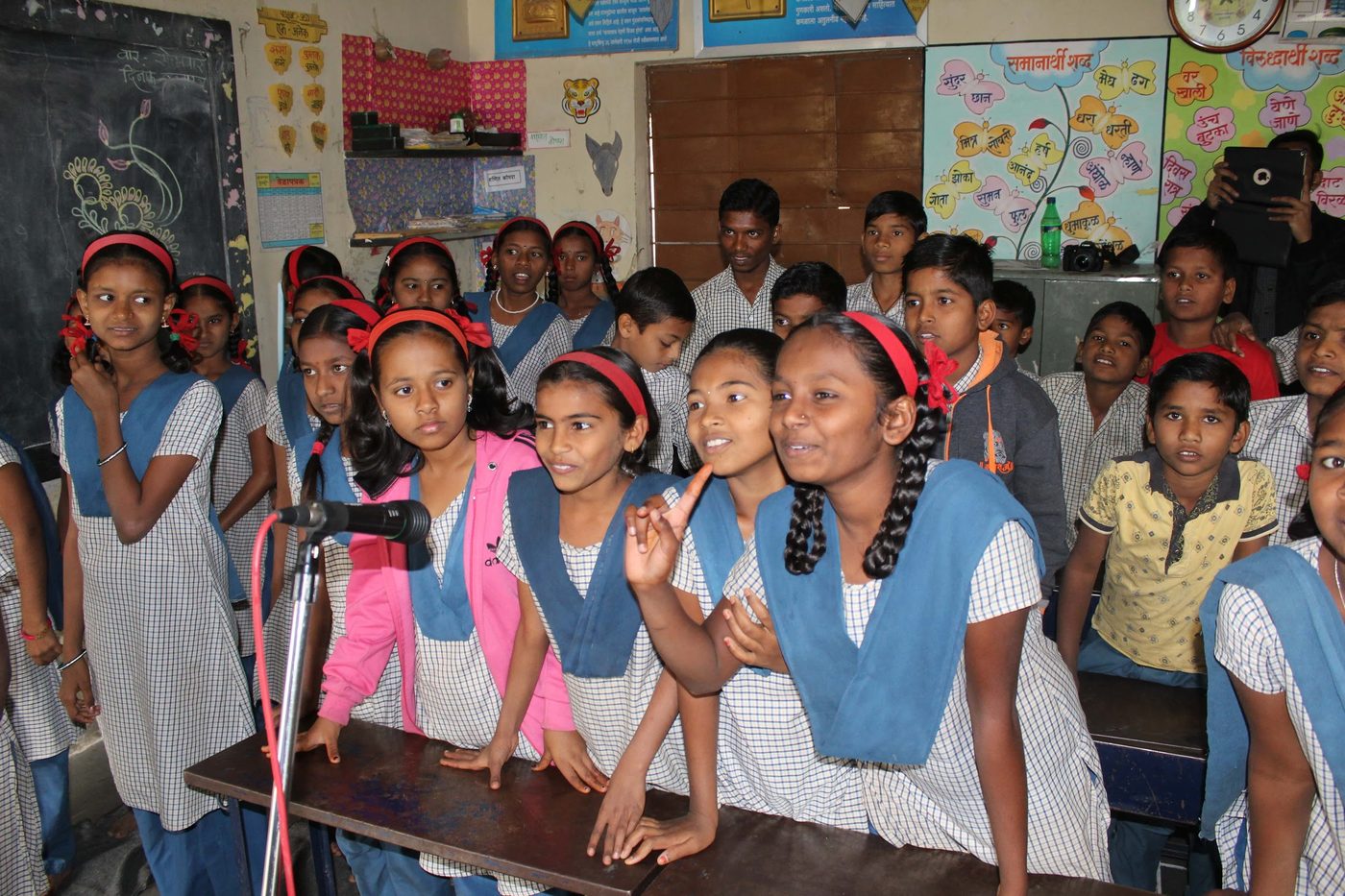 Rural schoolchildren engaged in a Heal The World classroom session